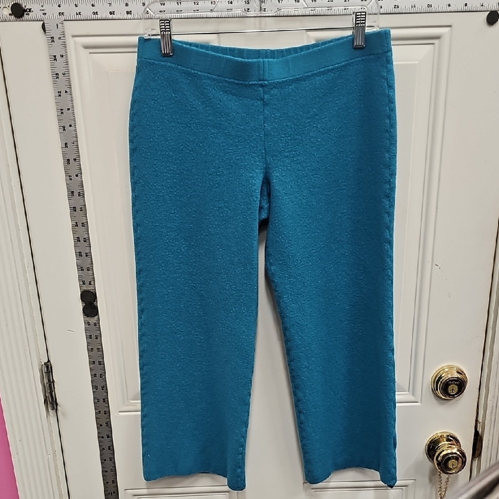 St. John, Vibrant, Blue, Capris, Thick, Wool, Winter, Stretchy, Cozy, Party,